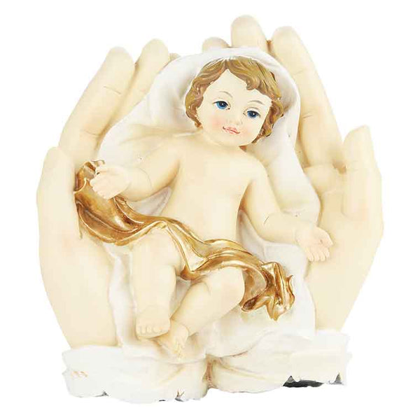 Baby Jesus lying on hands