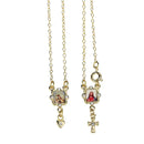 Scapular necklace with rhinestones