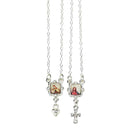 Scapular necklace with rhinestones