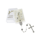 Silver rosary with roses