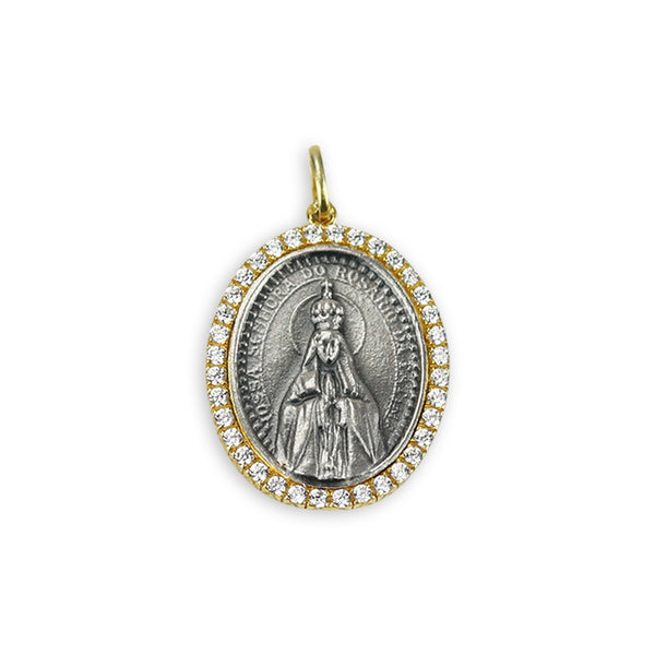 Medal of Our Lady of Fatima with stones - Silver 925