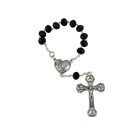 Crystal decade rosary with Heart of Fatima