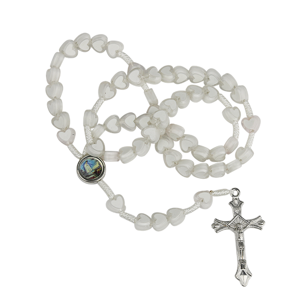 Rosary of white hearts
