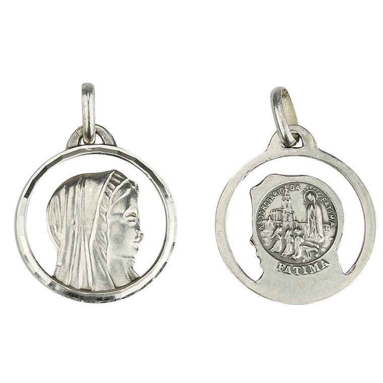 Medalik z twarzą Matki Bożej - srebro próby 925