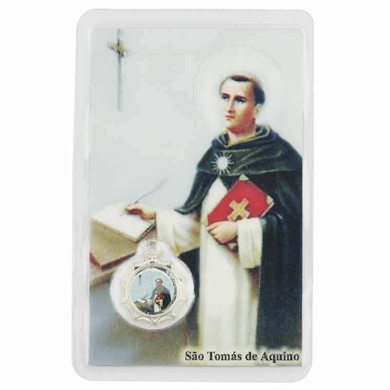 Card with prayer to Saint Thomas Aquinas