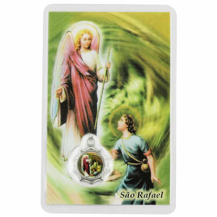 Card with prayer to Saint Raphael