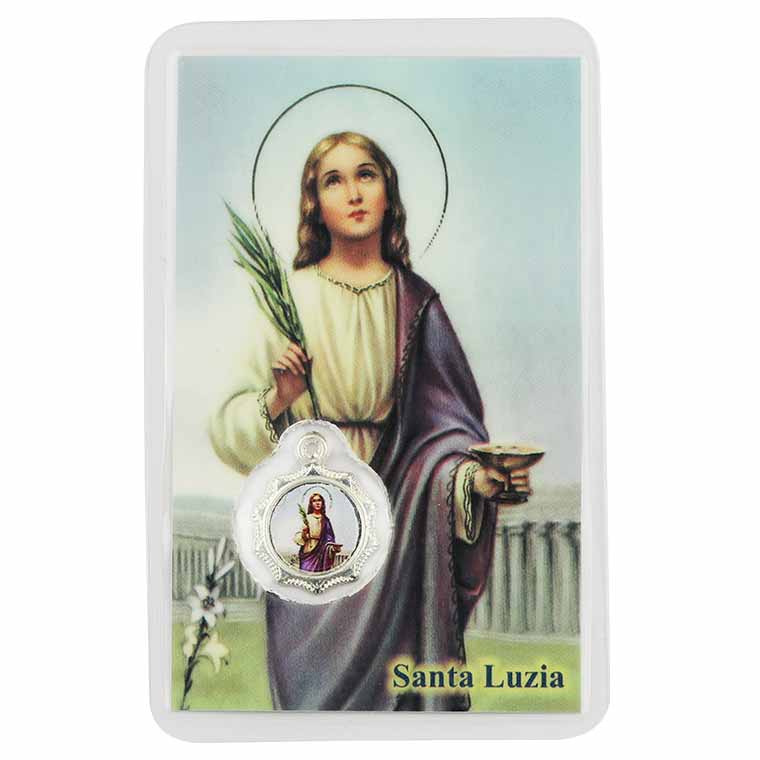 Card with prayer to Saint Lucy