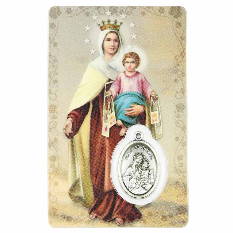 Prayer card of Our Lady of Mount Carmel