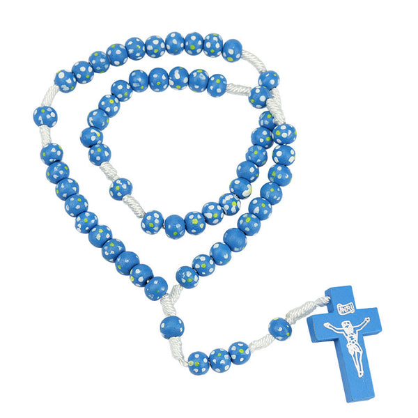 Blue rosary on rope