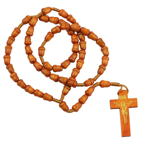 Acorn wood rosary