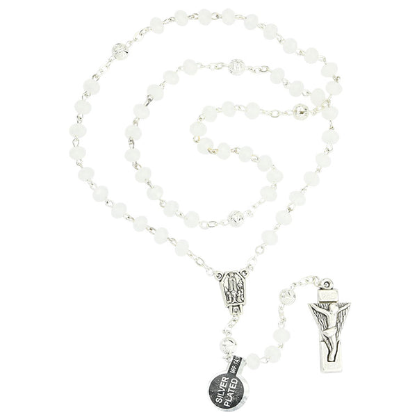 Rosary of Fatima white crystal