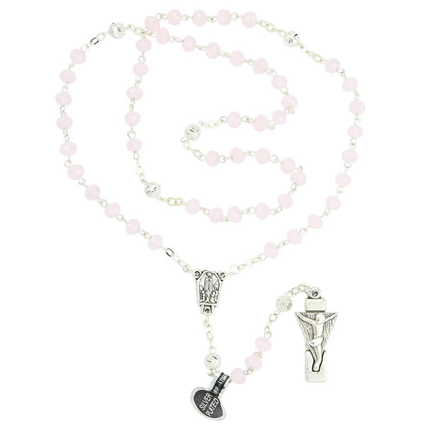 Pink crystal rosary of Fatima