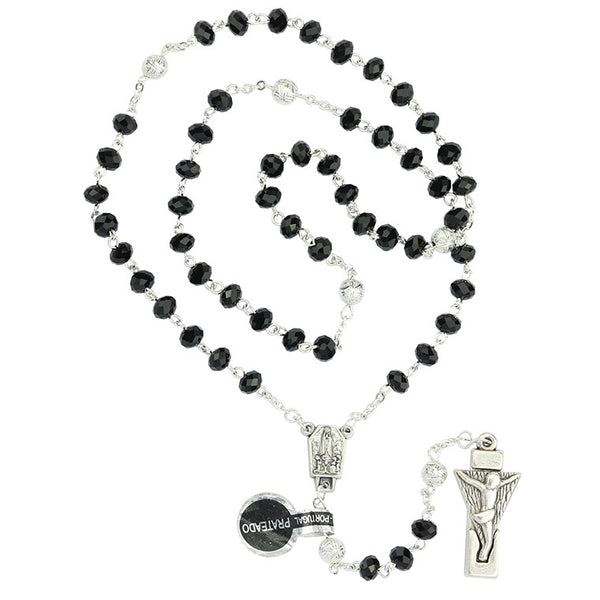 Rosary of Fatima black crystal