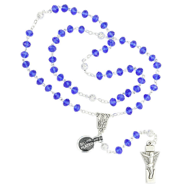 Rosary of Fatima dark blue crystal