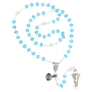Rosary of Fatima transparent blue crystal