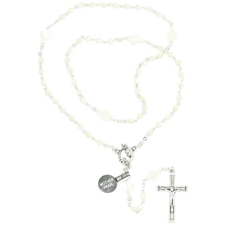 Rosary mother of pearl and cross