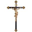 Christ Leonardo crucifix with halo baroque cross - wood