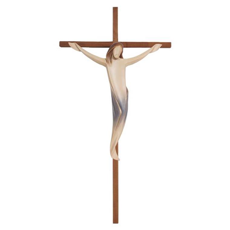 Straight cross crucifix - wood