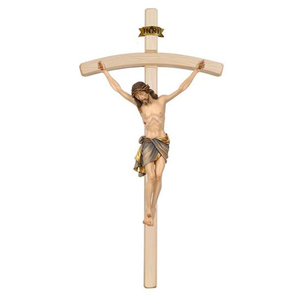 Crucifix Christ of Siena curved cross - wood