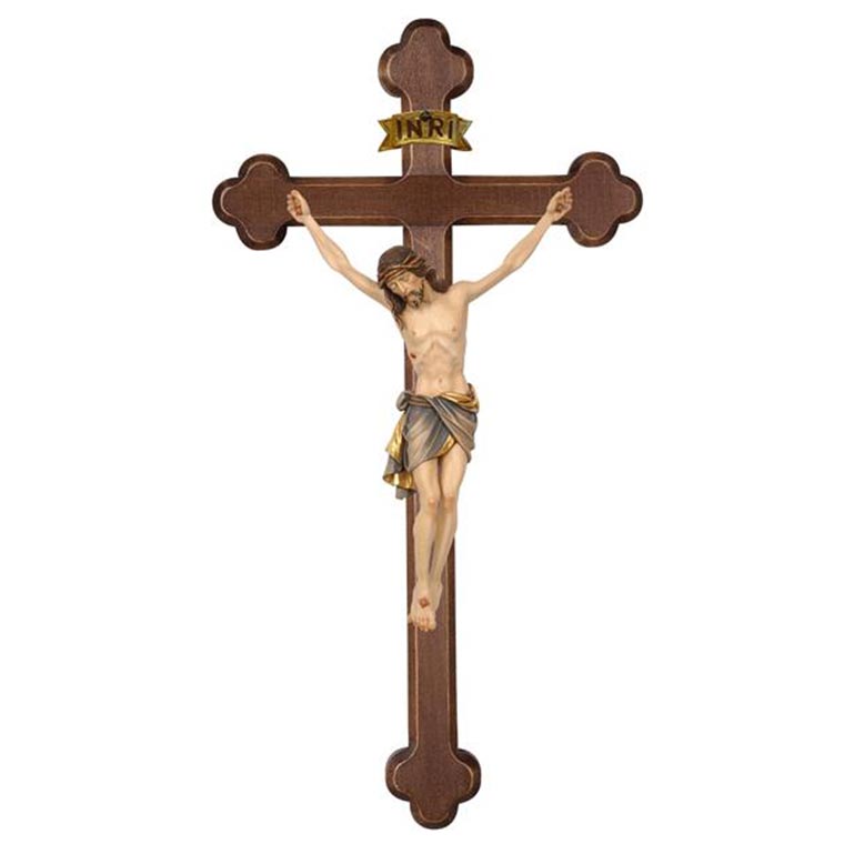 Crucifix Christ Siena baroque cross - wood