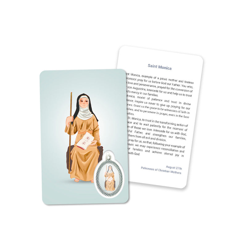 Cartão de oração de Santa Mônica