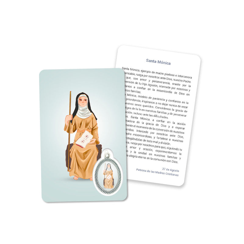 Cartão de oração de Santa Mônica