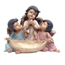 Little angels with basket and bird 35 cm