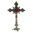 Nickel-plated crucifix 34 cm