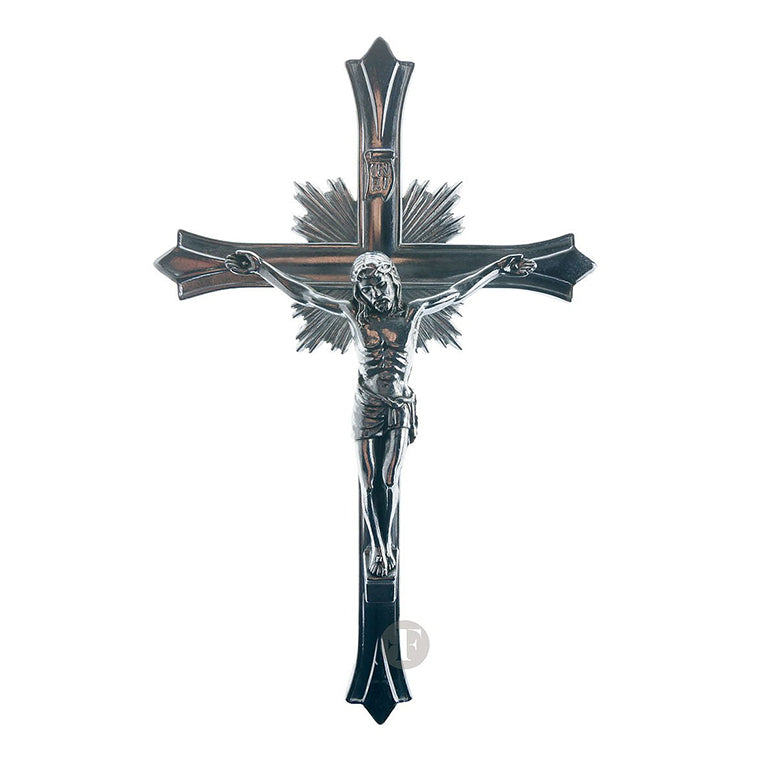 Nickel-plated crucifix 18,5 cm