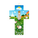 Cross with 12 different Catholic images