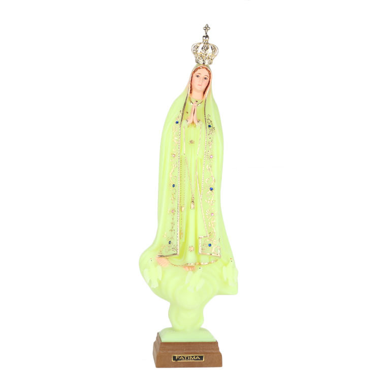 Estátua de Nossa Senhora de Fátima fluorescente 21,65 polegadas - 55 cm
