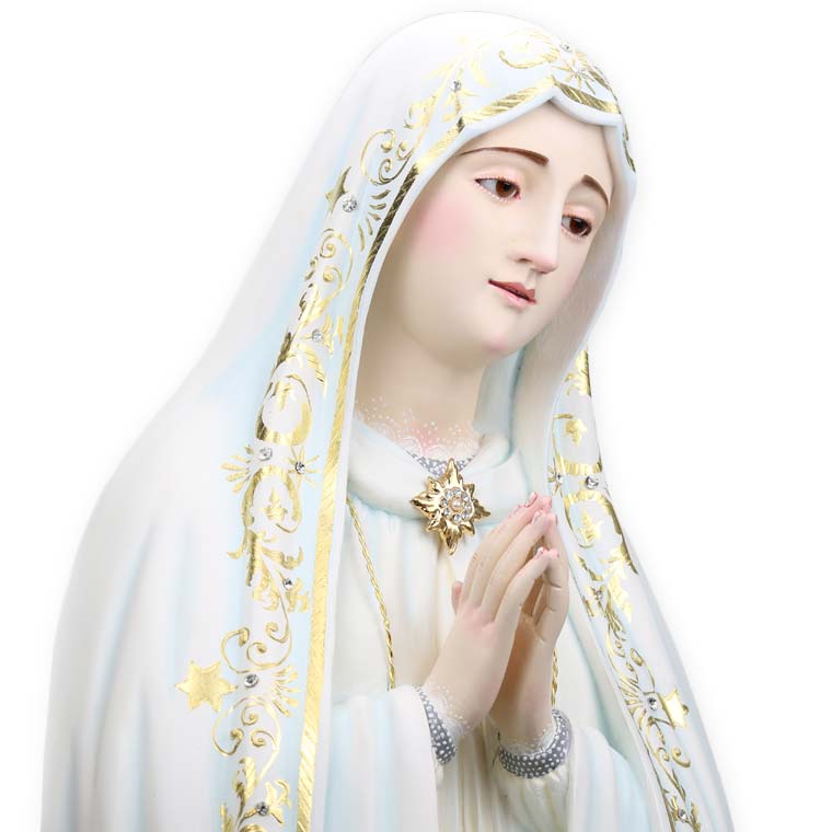 Drewniana figura Matki Bożej Fatimskiej 60 cm