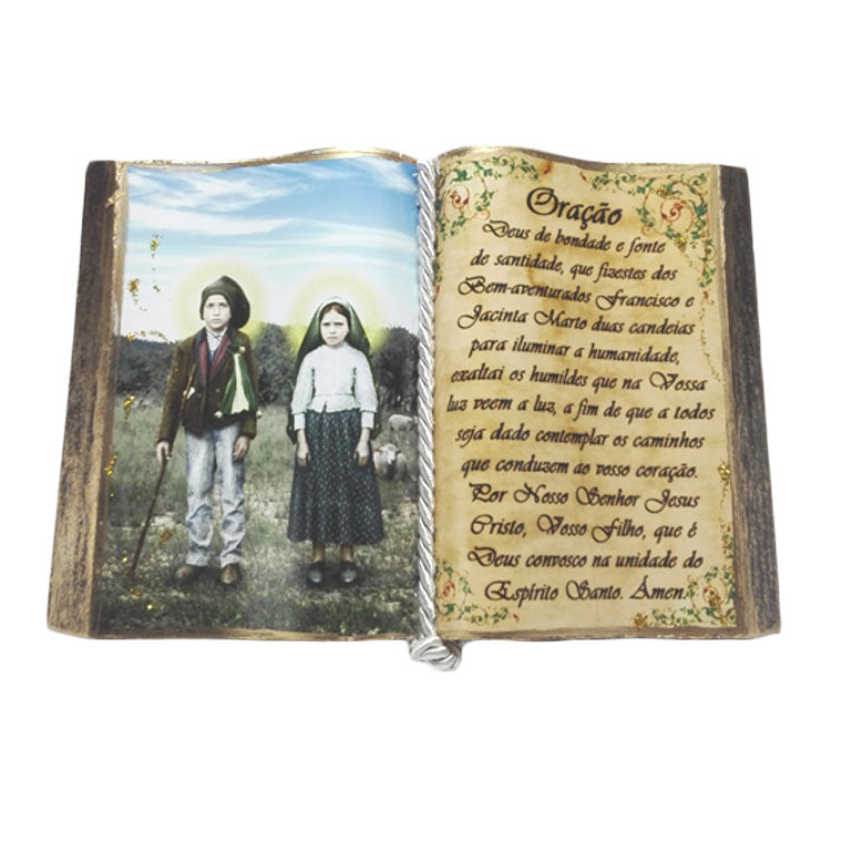 Decorative book with Saint Jacinta and San Francisco