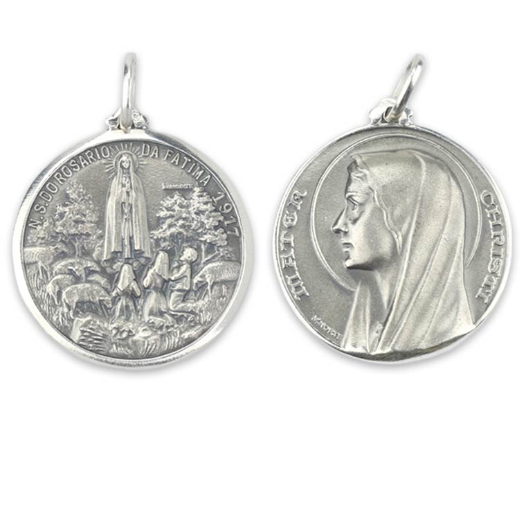 Medaille Unserer Lieben Frau vom Rosenkranz von Fatima – Silber 925