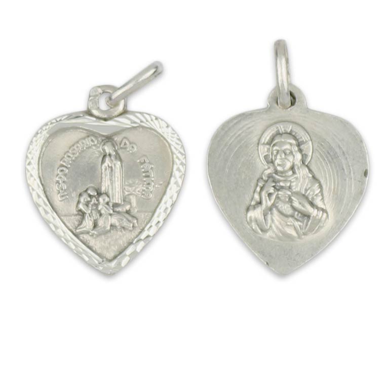Médaille Coeur de Fatima - Argent 925