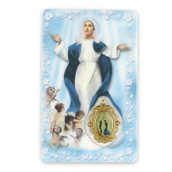 Prayer card of Our Lady of the Assumption
