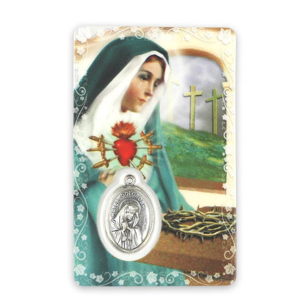 Prayer card of Our Lady of Sorrows