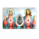 Prayer card of the Sacred Heart of Mary and Jesus