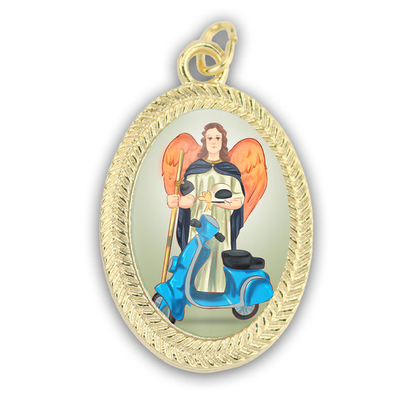 St. Raphael in motorcycle Medal