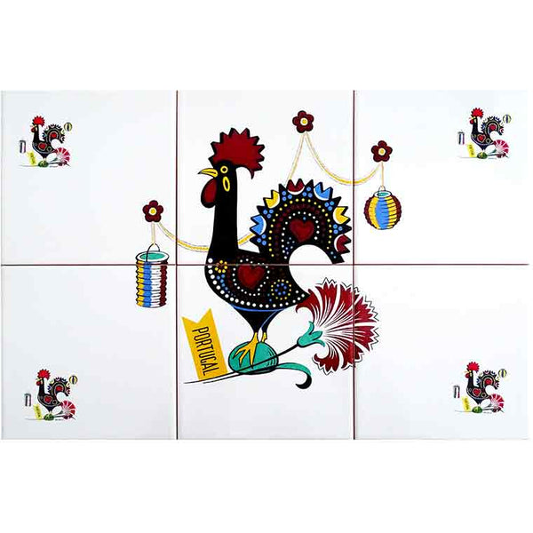 Rooster of Barcelos Tile 6 pieces