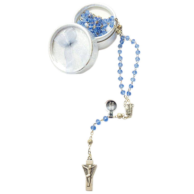 Transparent Blue Crystal Rosary