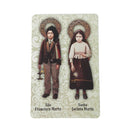 Prayer card with Saints of Fatima