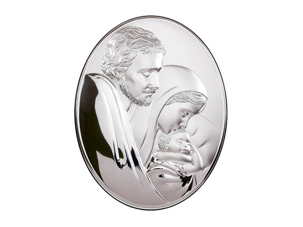 Sterling silver plaque of Sacred Family