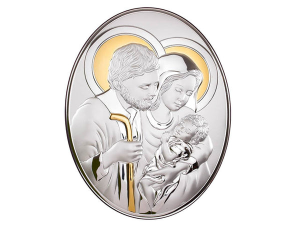 Sterling plaque of Holy Family