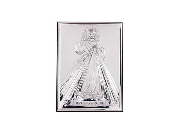 Sterling plaque of Divine Mercy