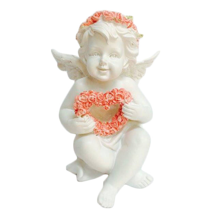 Guardian Angel statue with heart