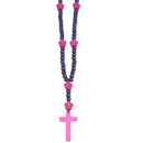 Rosary of wood with flowers